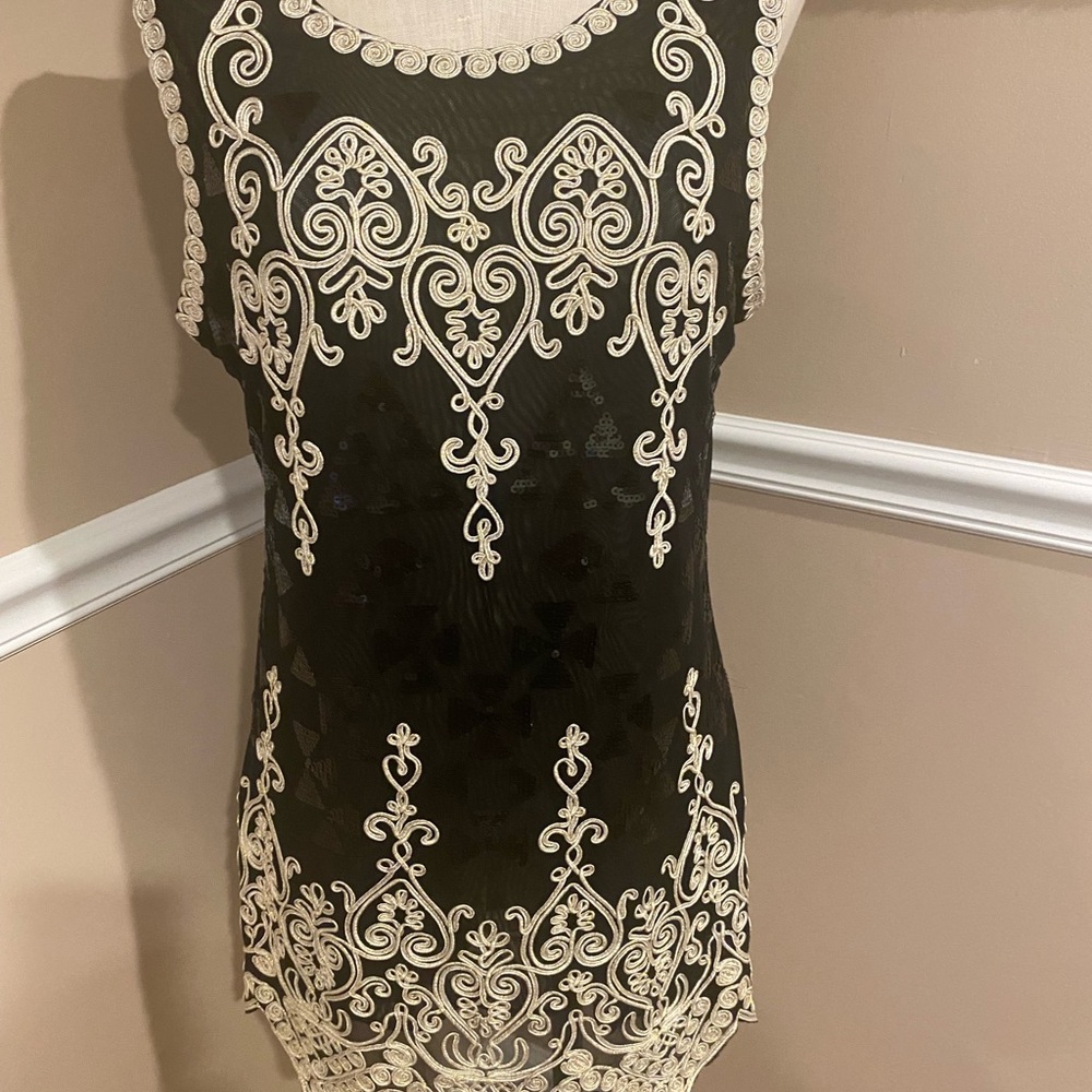 Coverup Simply Couture Black Mesh Detail Coverup